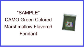 CAMO Green Marshmallow Fondant Sample