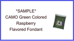 CAMO Green Raspberry Fondant Sample
