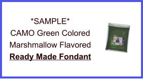 CAMO Green Marshmallow Fondant Sample