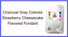 Charcoal Gray Strawberry Cheesecake Fondant