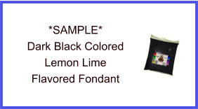Dark Black Lemon Lime Fondant Sample