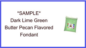 Dark Lime Green Butter Pecan Fondant Sample