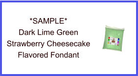 Dark Lime Green Strawberry Cheesecake Fondant Sample