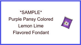 Purple Pansy Lemon Lime Fondant Sample